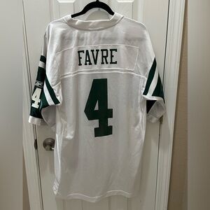 REEBOK NY Jets Brett FAVRE Onfield Jersey #4 white green Large